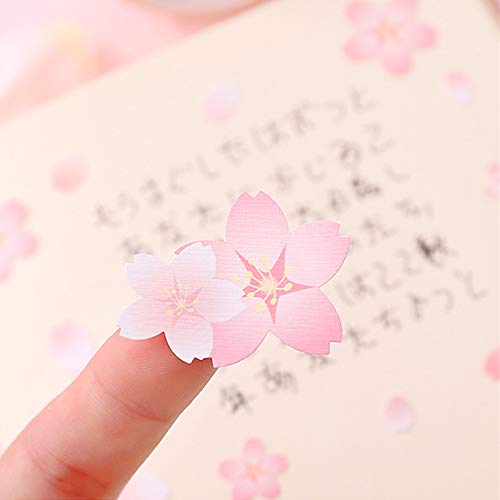 MIAO JIN 16 Pcs Decorative Craft Sakura Stickers Self-Adhesive Decorative Paster Decals for Scrapbooking or Card Making (4 Pattens)