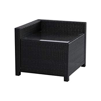 Mcombo Black Wicker Patio Sectional Outdoor Sofa Chair Furniture 3003as