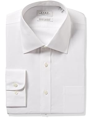 Men's Slim Fit Solid Spread Collar Dress Shirt,