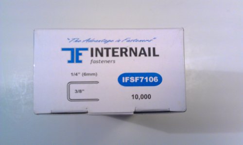 Internail 22 Gauge 1/4" Long 3/8" Crown Galvanized Upholstery Staple C04 71/06 10,000 Per Box