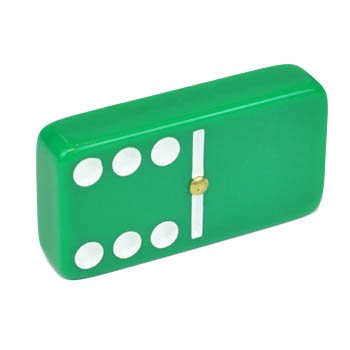 Domino Double 6 Green Jumbo Tournament Professional Size with Spinners in Elegant Black Velvet Box.