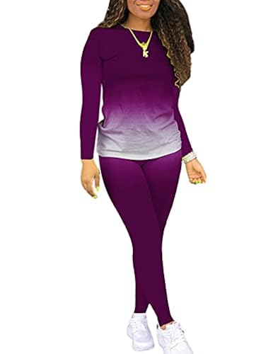 Pink Jogging Suits For Women Moxiu Womens Two Piece Outfits Casual Tracksuits Tie Dye Summer Lounge Sets Sweatsuits Sweatpants Loungewear Long Sleeve Gradient Printed 2 Pieces Casual Outfits For Women
