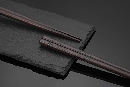 image for Hiware Reusable Wooden Chopsticks Gift Set Utensils Pack, 5 Pair – E