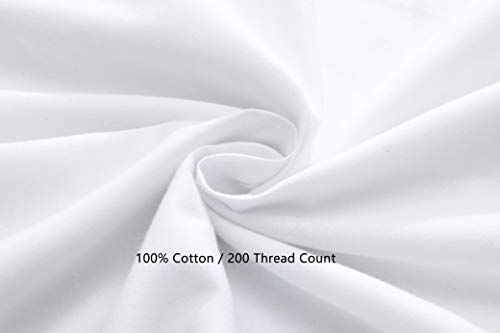 White Body Pillow Cover 100% Long Staple Cotton 200 Thread Count Body Pillowcase with Envelope Closure Fits 20" x 52" or 20" x 54" Body Pillow for Adults and Pregnant Women (White, 20" x 54") - Thumbnail 5