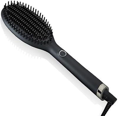 Ghd glide - escova de cabelo térmica para um acabamento liso natural sem esforço, suaviza e elimina o frizz, cerdas de cerâmica, temperatura ideal de modelagem 185ºc, tecnologia iônica, preto