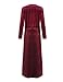 Simple Retro Women's V-neck Velvet Belted Wrap Maxi Long Dress