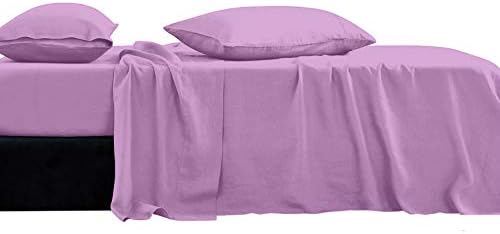 KETHER Luxury Hotel Collection Double Brushed Microfiber - 1800 Series - Queen Sheet Set with 15 Inch Deep Pocket (Solid Lavender) - 4 Piece Set - Wrinkle Free, Stain Resistant Deep Pocket Sheet Set