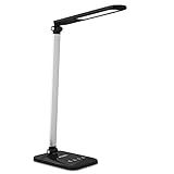 AUKEY Desk Lamp, Eye-Care LED Table Lamps 8W with Studying, Reading and Relaxing 3 Modes, 5 Level Dimmer, Aluminum Alloy Arm, Touch Sensor Control