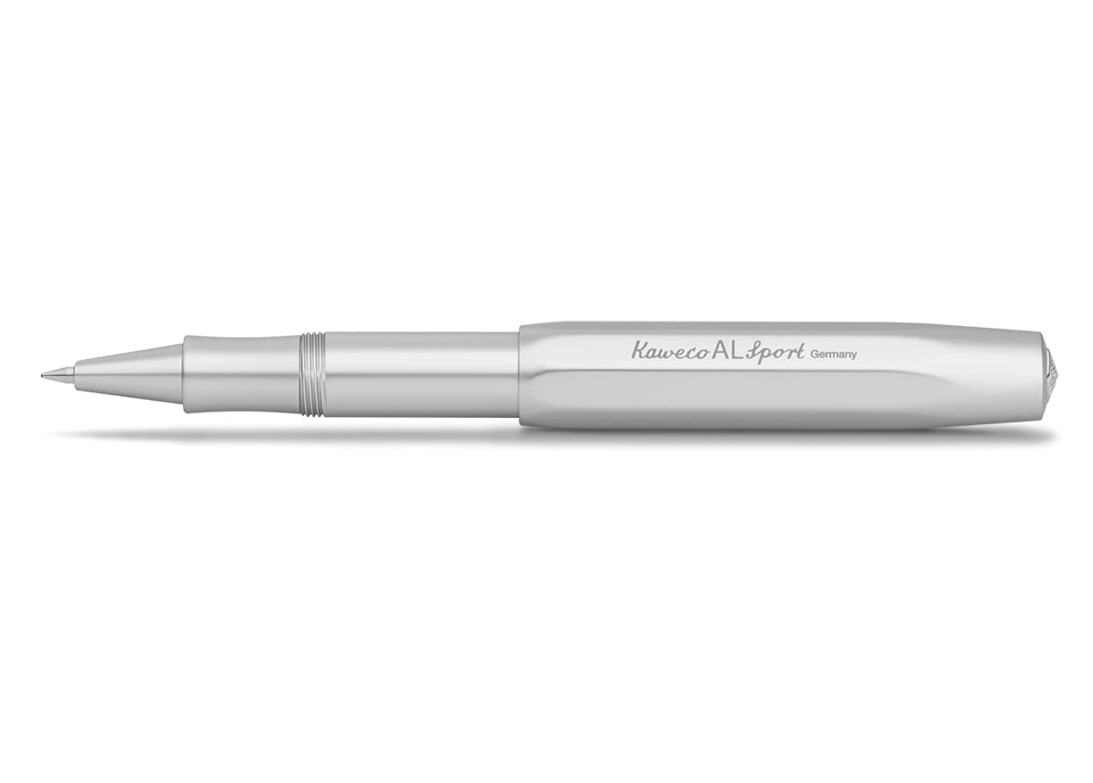 Kaweco AL SPORT Rollerball Silver I Gel/Ballpoint Pen Including 0.7 mm Rollerball Pen Refill in Classic Design with Ceramic Ball I Premium Aluminium Gel Roller 13 cm