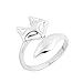 Cute Fox Opening Adjustable Rings for Women and Girl