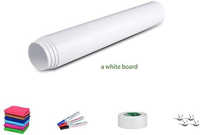 Magjump Removable Waterproof Dry Erase Board Whiteboard Sticker Wallpaper Vinyl Self Adhensive Whiteboard Roll for Wall Decal with Maker Pen Accessory for Office/Home/Classroom Use - White, 47 x 24 inches