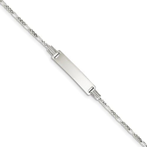 Best Designer Jewelry Sterling Silver 6inch Polished Engraveable Childrens ID Bracelet