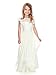 Flower Girl Dress First Communion Dress Flutter Sleeves A-line Ivory Size 6