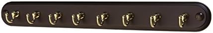 Modern Eight (8) Hook Key Rack by Weirwood (Espresso Wood/Brass Hooks)