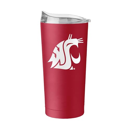 Logo Brands NCAA Washington State Cougars 20 oz Powder Coat Stainless Tumbler -…