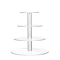 TWING 4 Tier Round Acrylic Cupcake Display Stand,Weeding Party Dessert Stand Tree Tower -Clear Display Holder Tree