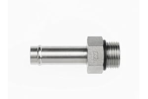 Brennan Industries 4604-06-06-O Steel Straight Adapter, 9/16"-18 ORB Thread, 3/8" Hose Barb x 9/16"-18 Male O-Ring Boss, 0.687" Hex