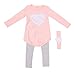 PanDaDa Girls Top Heart Printed T-Shirts with Headband Leggings Pants Outfits