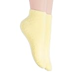 Bucky Aloe-Infused Moisturizing Comfortable Spa Socks for Pedicure Protection, Yellow, 0.15 Pound