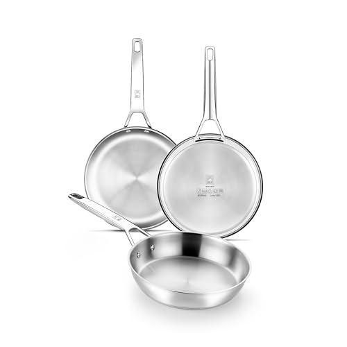 Signature | Set 2 Sartenes 24-26 cm, Acero Inox 18/10 Profesional Sin Antiadherente, Triple Fondo Difusor Apto Todo Tipo De Cocinas E Inducción, Acabado Pulido