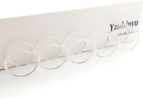Yanbinyu 24mm O.D 15mm Length Tubing Glass Tube PK of 5 Pieces