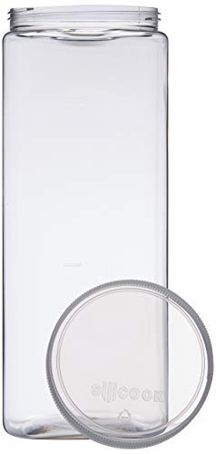 Silicook Clear Plastic Jar, Set of 3-40oz, Square Shaped, Transparent, Food Storage Container, Kitch - //coolthings.us
