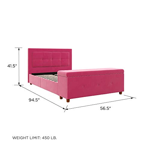 DHP Davina Upholstered Storage Chest, Pink Velvet, Full Bed, Pricepulse