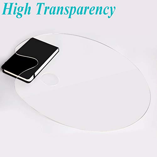 Non-Stick Paint Palette Clear Acrylic Artist Paint Mixing Palette Oval Shaped Easy Clean Art 7.9 by 11.8-inch 2 Pcs