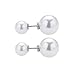 Rakumi Sterling Silver 8-12mm Double Sided White Seashell Pearl Studs Earrings