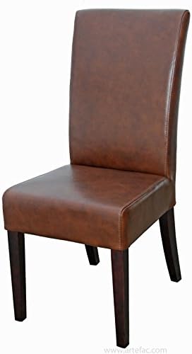 R-131 Top Grain Light Distress Brown Leather Dining Chair
