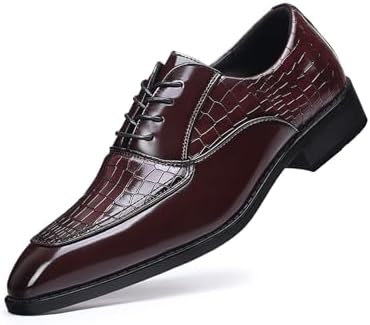 Vintage Crocodile Print Men\'s Oxfords | Casual & Formal Square Cap Toe Dress Amazon.com | Men main image 3