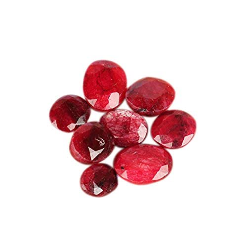 GEMHUB Approx 100 Ct./7 Pcs Ring Size Gorgeous African Pigeon Blood Red Ruby Loose Gemstones Lot Ruby July Birthstone