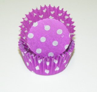 Purple Polka Dot Cupcake Liners Mini Size 100 count
