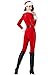 Leright Women's Santa Clause Costume Jumpsuit Christmas Fantasy Holiday Costume, Red, One Size fit for XS-M