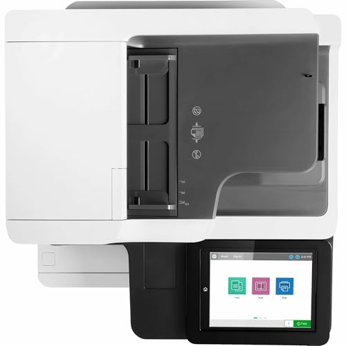 HP LaserJet Enterprise MFP M635fht Monochrome All-in-One Printer with built-in Ethernet, 2-sided printing, extra paper tray & wheeled stand (7PS98A),White