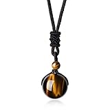 AmorWing Unisex Semi Precious Natural Stone Beads Pendant Adjustable Healing Necklace