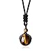 AmorWing Unisex Gemstone Beads Pendant Adjustable Necklace
