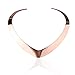 Carfeny 14K Rose Gold Plated Choker Necklaces for Women, Love Heart Shaped End Open Adjustable Statement Necklace