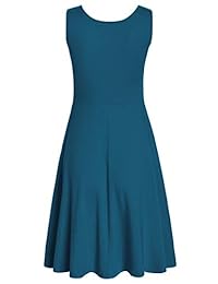 Vestido vintage sin mangas con cuello cuadrado para mujer