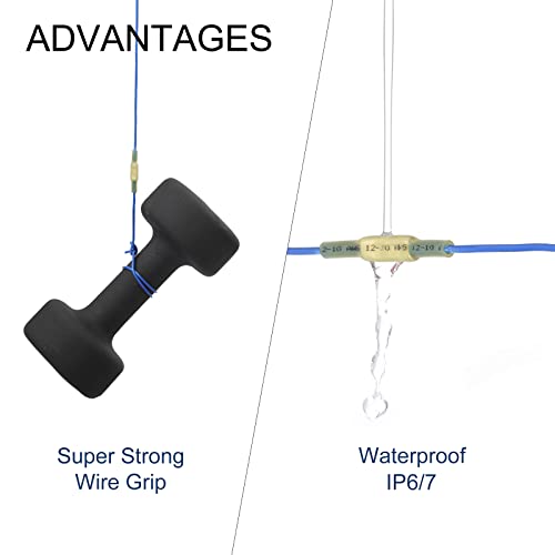 KF CPTEC 350PCS Heat Shrink Butt Connectors kit, Tinned Red Copper 1.0mm Marine Grade Waterproof Wire Connectors Kit, Insulated Electrical Connectors for Boat, Truck, Stereo,Joint