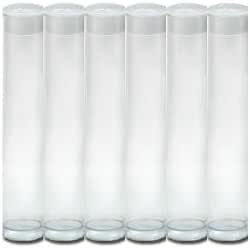 Wish Party Goods 6 Count Clear Gumball Tubes -8inx1in - Clear Plastic with Frosted Cap