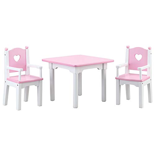 Beverly Hills Doll Table and Chairs, Wooden Furniture Accessories Set