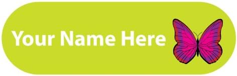 Name Labels, Butterfly Peridot Stick on Name Labels, 40 Pack, Choice of Colour