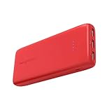 Portable Charger RAVPower 22000mAh Power Bank 22000 Battery Pack Charger 5.8A Output 3-Port (2.4A Input, Triple iSmart 2.0 USB Ports, Li-Polymer Battery) Battery Charger for Smartphone Tablet-Red