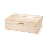 Bulk Buy: Darice DIY Crafts Wood Box Hinged with Clasp 8-1/4 x 5-5/8 x 2-1/2 inches (4-Pack) 9151-58