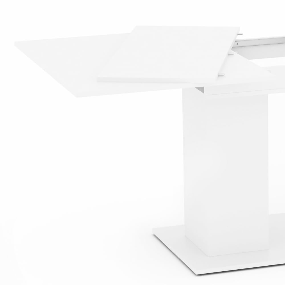 Vicco Esstisch Dix, Weiß, 140 x 90 cm, mit klappbarer Tischplatte und ausziehbarem Gestell 5