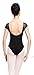 Black Short Sleeves Round Neck U Back Ballet Dance Leotards Gymnastic Leotards (M)