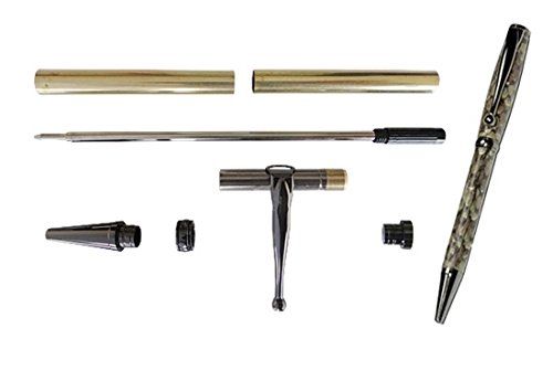 Sawwork Fancy Slimline Pen Kit for Woodturning Lathe (Gun Metal)