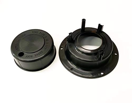 Autmotive Authority Plastic Attic/Plumbing Vent Cover 1-1/2" Pipe Diameter RV Trailer (Black)