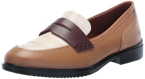 ECCO Women’s Dress Classic 15 Penny Loafer, Cashmere/Limestone/Chocolat, 11-11.5